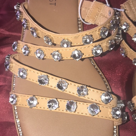 Nine west | rhinestone bling tan sandal - Picture 2 of 3